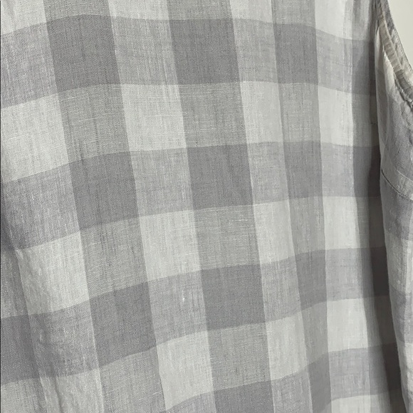 J. Jill Love‎ Linen Gray Buffalo Plaid Top - Picture 5 of 8